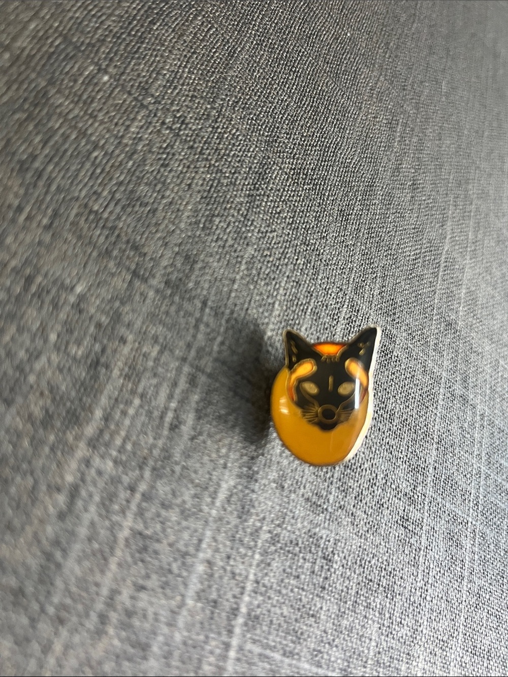 Yellow and Black Cat Enamel Pin - Pet Lover Accessory